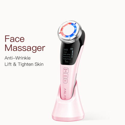 EMS Facial Massager Microcurrent Face Lifting Massage Hot Cold Compress Deep Cleansing Facial Care Beauty Device