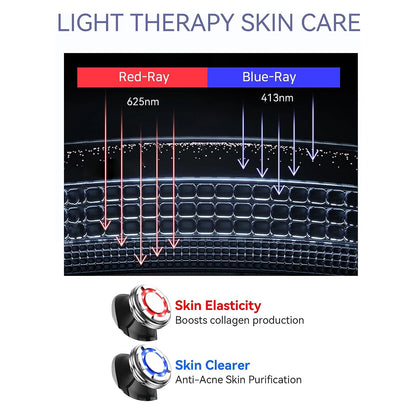 EMS Facial Massager Microcurrent Face Lifting Massage Hot Cold Compress Deep Cleansing Facial Care Beauty Device